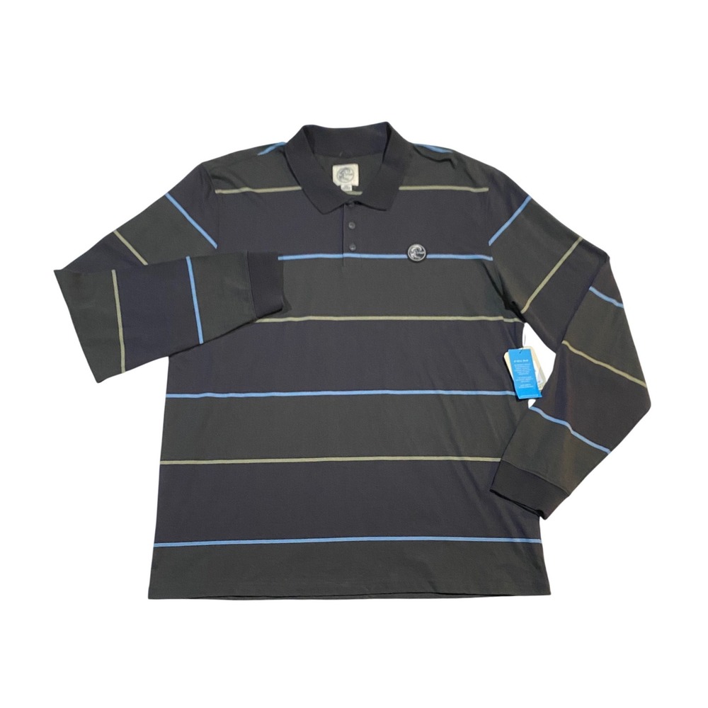 O'Neill Originals Cassidy Mens Long Sleeve Knit Polo Shirt Black Striped 60$ NEW